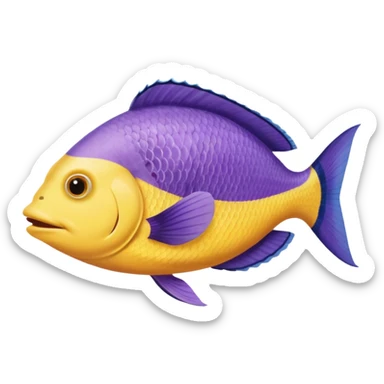 gurgle in finding nemo movie tall thin purple and yellow fish  sticker