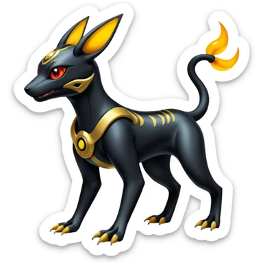 Futuristic Samaria-Salandit-Umbreon-Houndoom-Genesect-Pokémon-Fakémon-hybrid-creature sticker