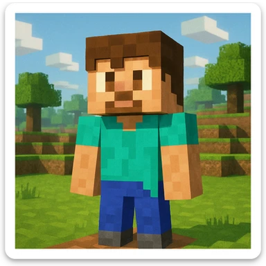 blocky Minecraft character in general style sticker