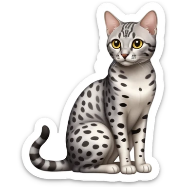 Egyptian Mau cat sitting full body sticker