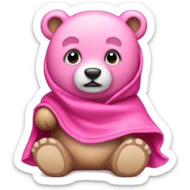 Bär mit pinker decke sticker