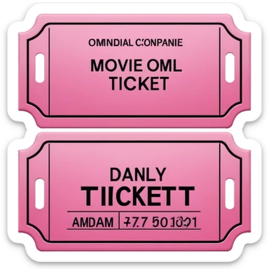 Pink Movie ticket  sticker