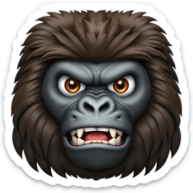 A gorilla angry face symbol with realstick  sticker