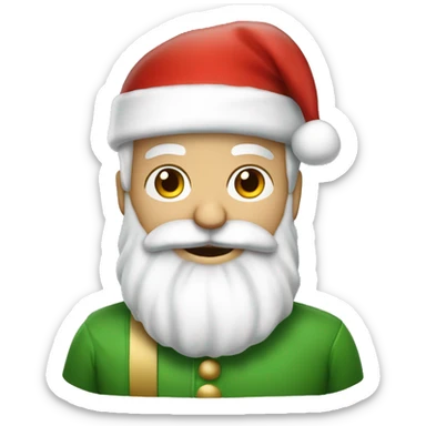 père Noël avec cadeau est costume rouge et barbe blanche sticker