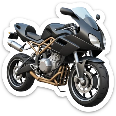 crashed sports motorcycle sticker