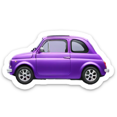 purple fiat 500 sticker