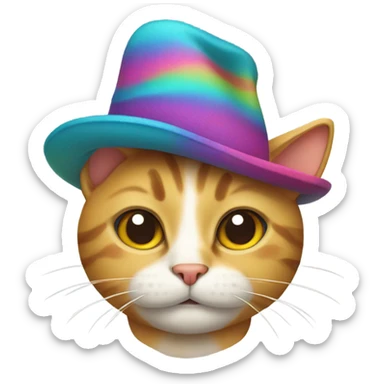 Cat wearing a hat sticker