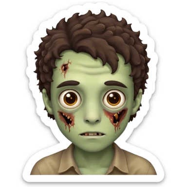 это должен быть юноша, глаза цвета хамелион, но более коричневые, выглядит как зомби и еще немножко кудрявые волосы темно коричневого цвета sticker