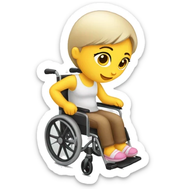 Chick wheelchair user sticker