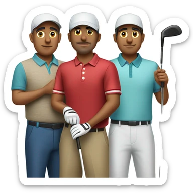 three hispanic men golfing sticker