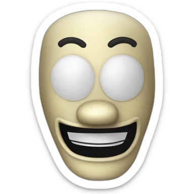 Máscara de teatro de mimo blanca con gran sonrisa y lágrimas puppet fnaf sticker