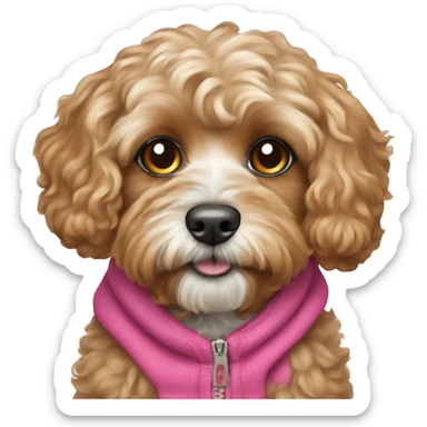 cavapoo dog in clothes sticker