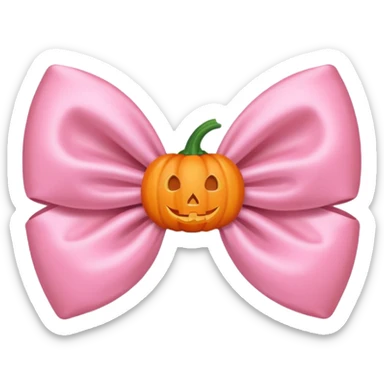 pastel pink orange bow with pumpkin pastel pink orange bow with pumpkin printprint sticker