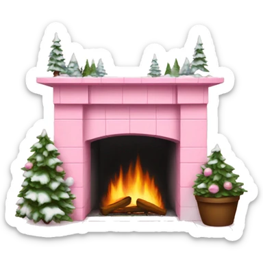 Winter Pink FirePlace sticker