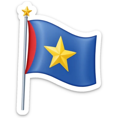 Make an a flag that is red blue red it’s a yellow star in the middle no stick  sticker