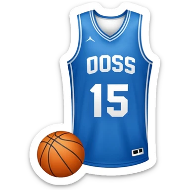 blue basketball jersey number 5 sticker