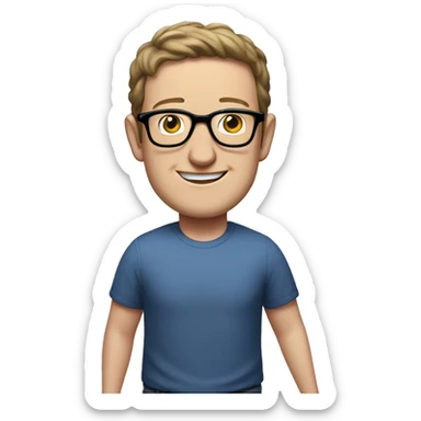 mark zuckerberg in glasses runs full body sticker