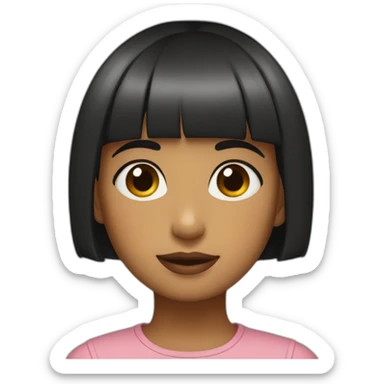 A frontal shot of a mother with a short bob and a 2-year-old girl with a short bob and blunt bangs sticker