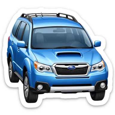 A blue Subaru Forrester sticker