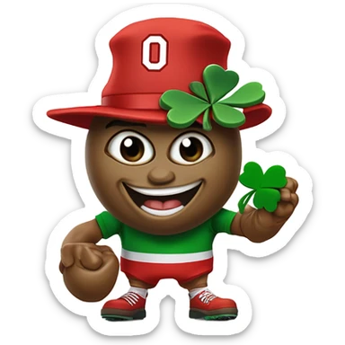 Brutus buckeye punching leprechaun  sticker