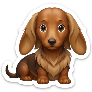Long haired Weiner dog sticker