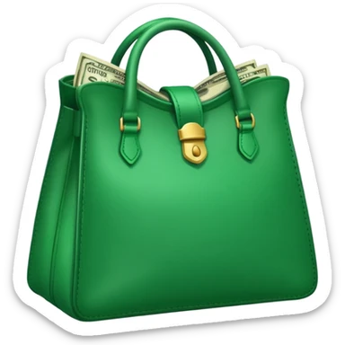 bag of cash green high contrast bright green sticker