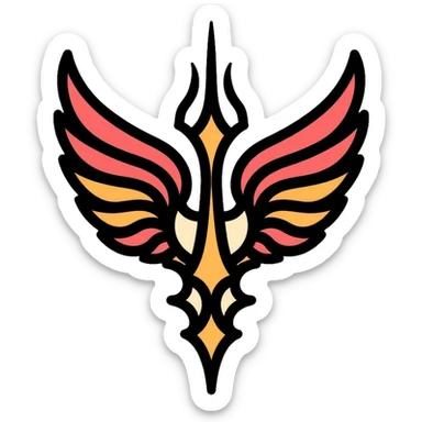 Faravahar Persian symbol, ancient Zoroastrian winged symbol sticker