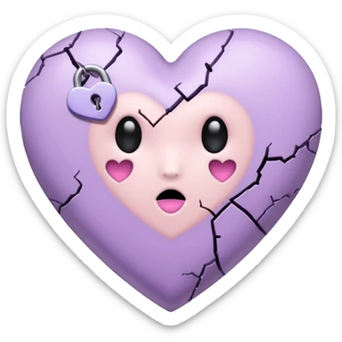 pastel goth heart with pastel lock sticker