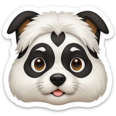 dog white with black face and not hair sticker