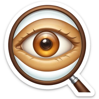 An eye looking through a magnifying glass sticker