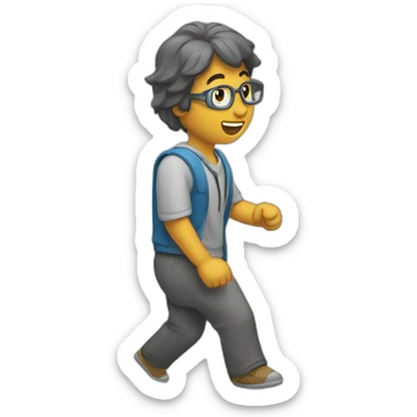 una persona pasando a la cuarta pared sticker