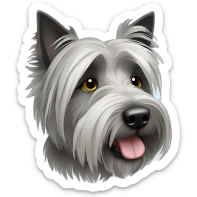 grey skye terrier sticker