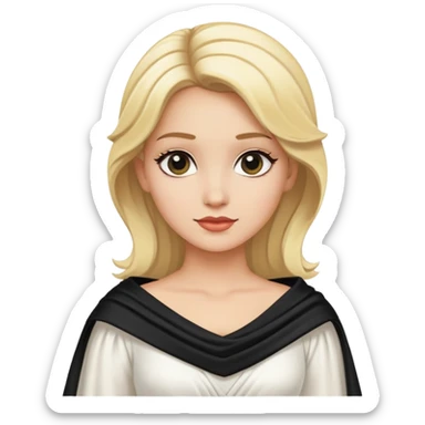 Bailaora con traje blanco con un mantón negro , y rubia sticker