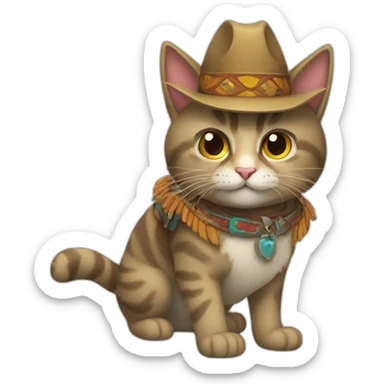 GATO CON BOTAS EN MACCHUPICCHU sticker