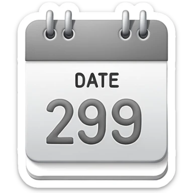 grey date calendar with number 29 sticker