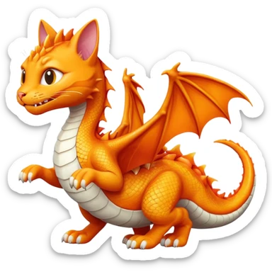 Cat on dragon sticker