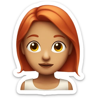 cute girl with red hair giving side eye sticker