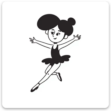 ballet dancer, hand drawn doodle style sticker