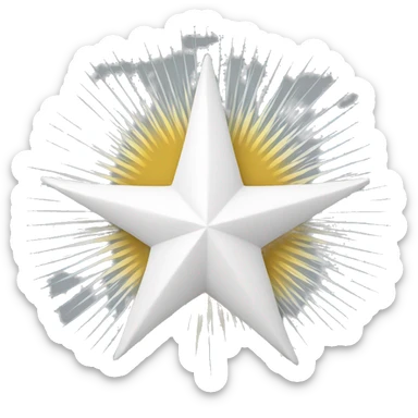 a white five-pointed star radiating from itself sticker