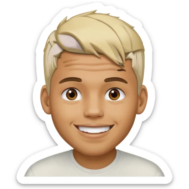 Chris Brown with blonde hair sticker