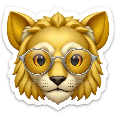 León con lentes Oakley Juliet sticker
