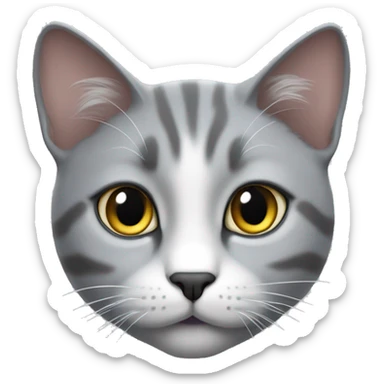 realistic grey whiskas cat sticker