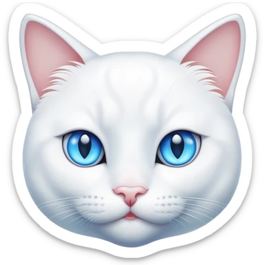 gato branco com olhos azuis sticker