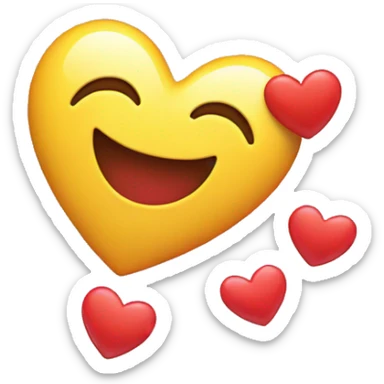 Love hearts smiley sticker
