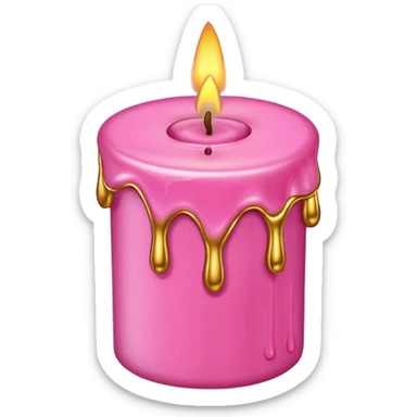 pink with melting gold wax candle sticker