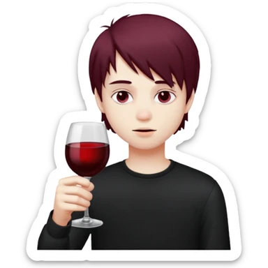 Bebendo vinho emo adolescente masculino sticker