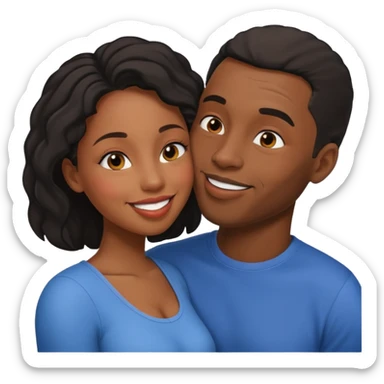 black boyfriend kissing black gril sticker