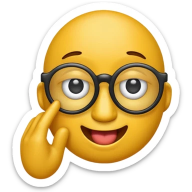 Criar emoji simples com óculos mostrando a língua e dando o dedo sticker