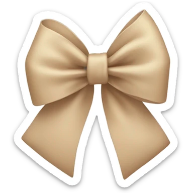 beige bow sticker