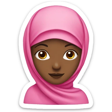 Muslim girl with a pink hajiab  sticker